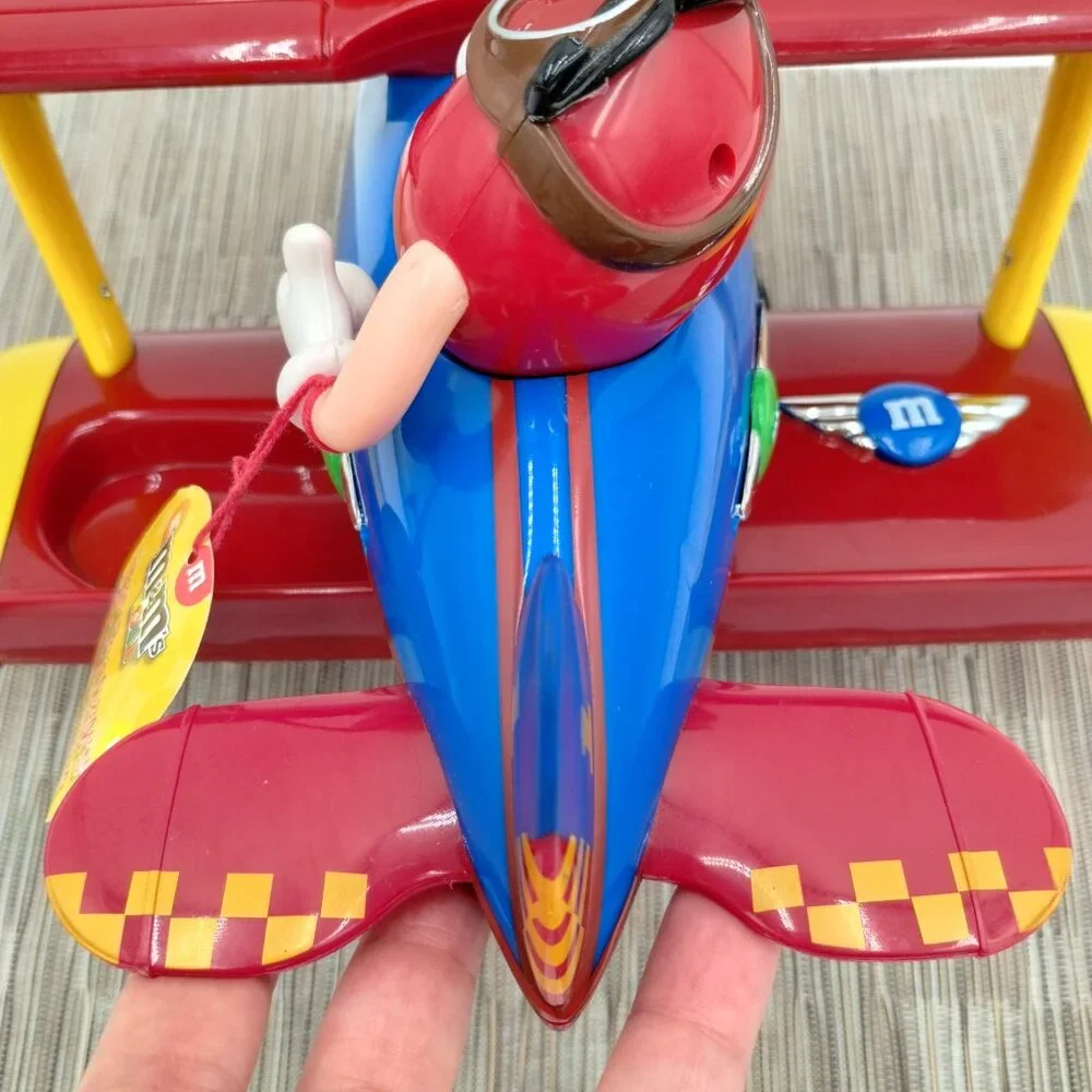 2009 M&M's Barnstorming Rides Bi Plane Collectible Candy Dispenser NWT